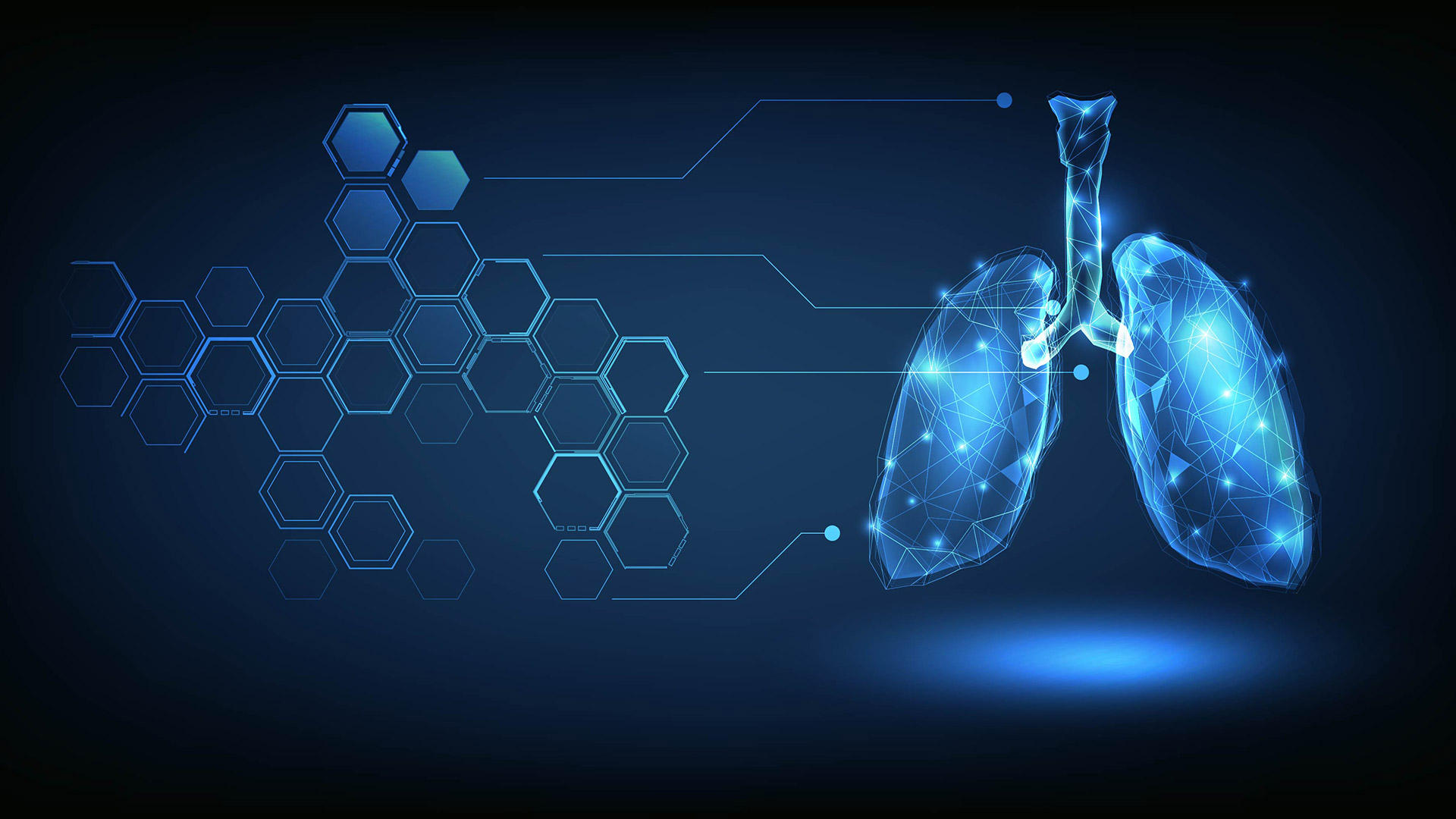 Heaxgons pointing to a digital heart
